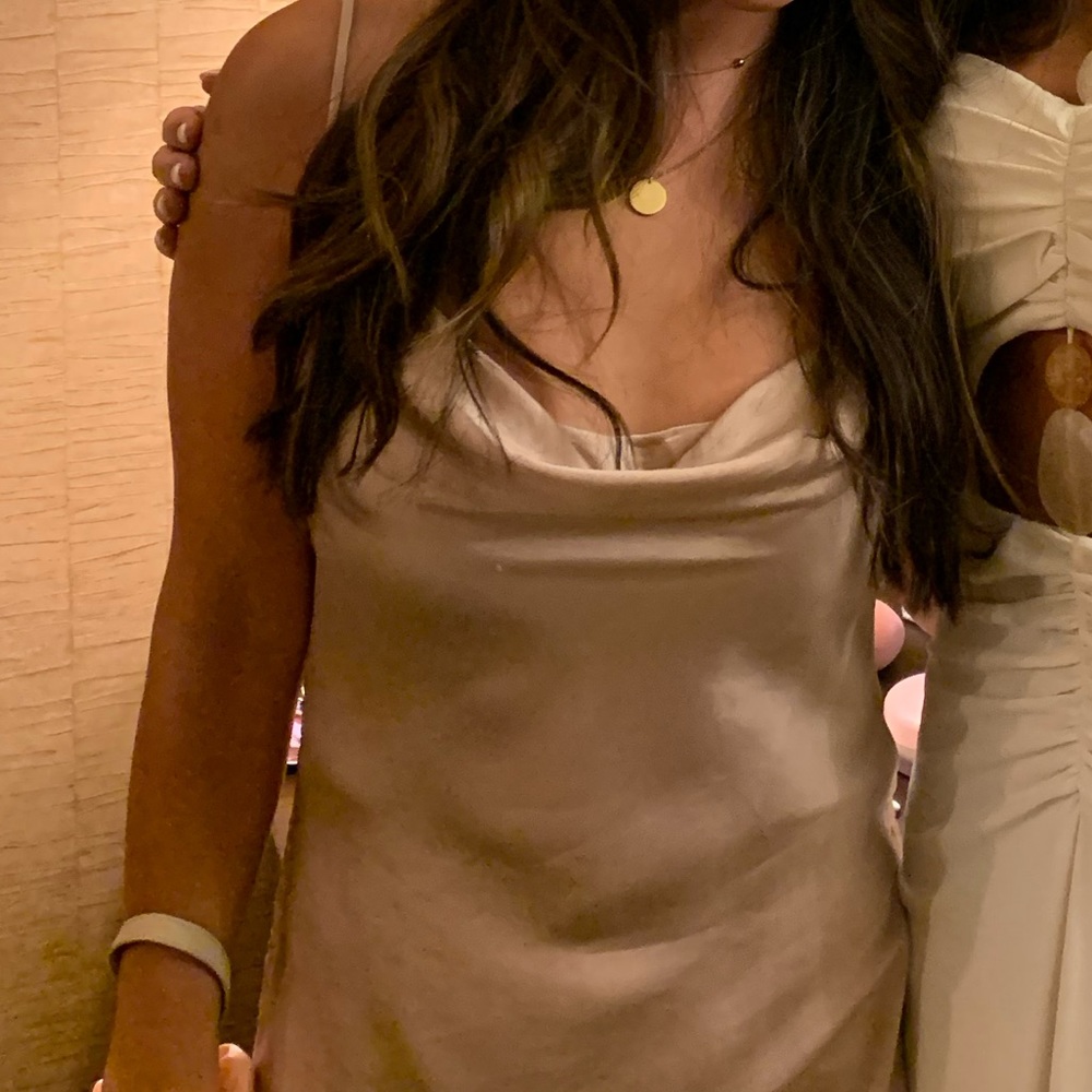 Aritzia “only ruched” slip mini dress in poetic pink, S - Picture 11 of 12